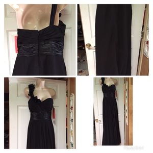 Bill levkoff Black one shoulder long gown
